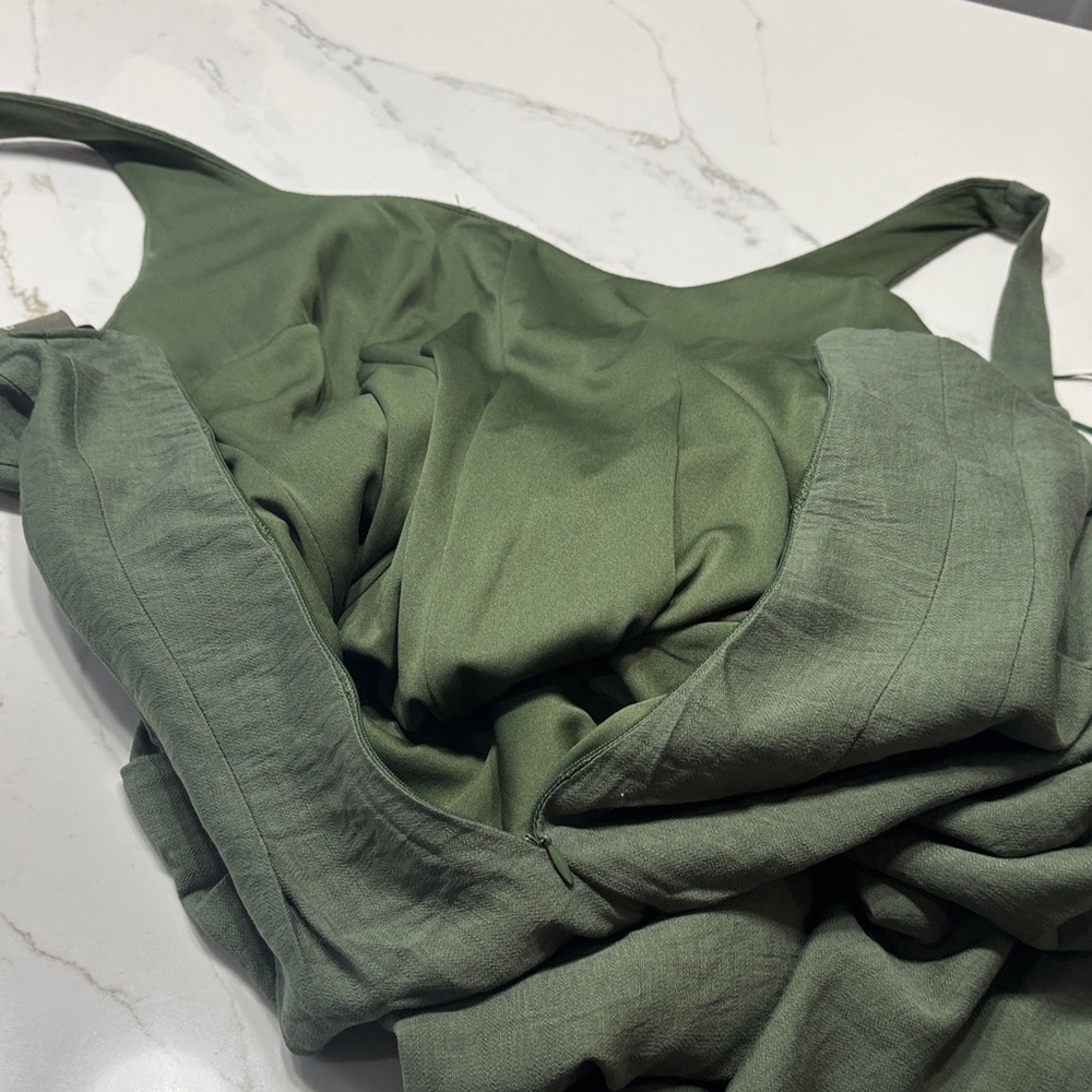 Taylor Forest Green Wide Leg Jumpsuit - Picture 14 of 15